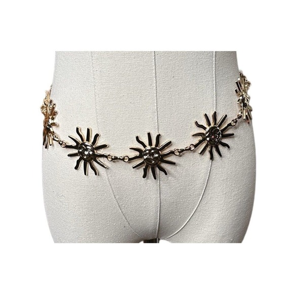 Unbranded Accessories - Celestial Goth Sun Chain Belt Necklace Womens Gold Adjustable Boho Medallions